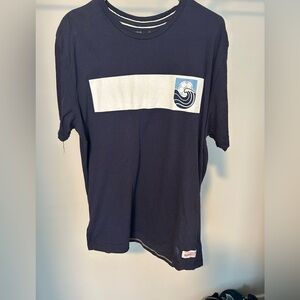 Mitchell & Ness Navy Tee with White and Blue Wave